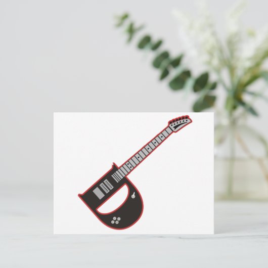Gitarre D Postkarte (Stehend Vorderseite)