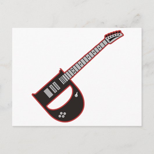 Gitarre D Postkarte (Vorderseite)