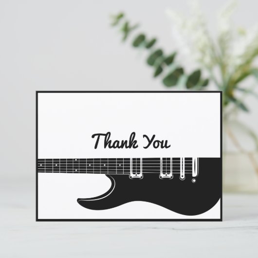 Gitarre Dankeskarte (Stehend Vorderseite)