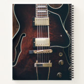 Gitarre Dark Wood Music Notizblock (Rückseite)