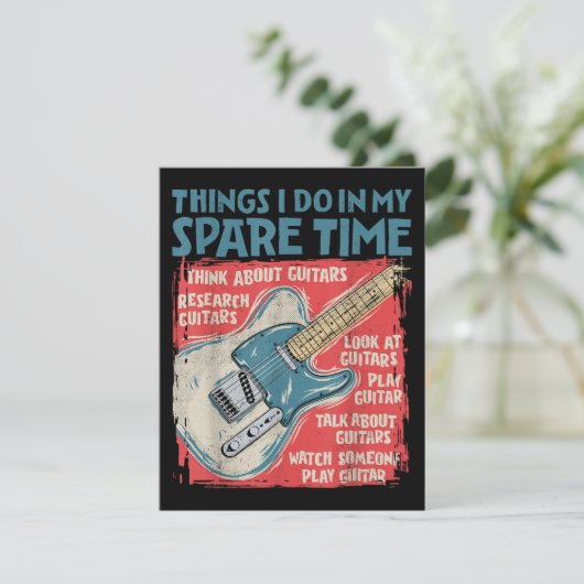 Gitarre Dinge, die ich in meiner Freizeit lustige Begleitkarte (Stehend Vorderseite)