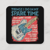 Gitarre Dinge, die ich in meiner Freizeit lustige Quadratische Visitenkarte (Rückseite)