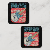 Gitarre Dinge, die ich in meiner Freizeit lustige Quadratische Visitenkarte (Vorne/Hinten)