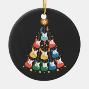 Gitarre Electric Music Instruments Weihnachtsbaum Keramik Ornament