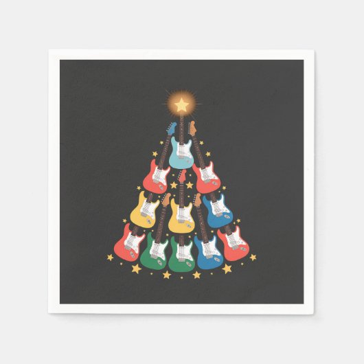 Gitarre Electric Music Instruments Weihnachtsbaum Serviette (Vorderseite)