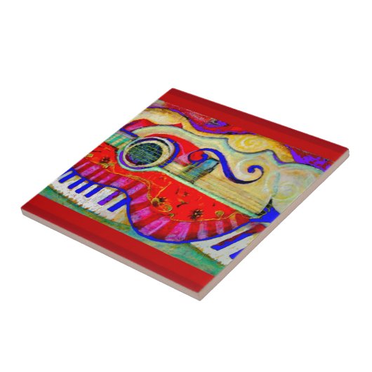 Gitarre extrahierte Kunst durch Sharles Fliese (Seite)