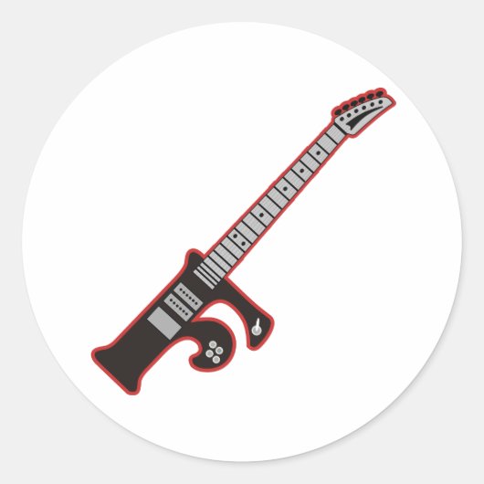 Gitarre F Runder Aufkleber (Vorderseite)