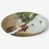 Gitarre Fantasy dekoriert Pappteller (Schrägansicht)