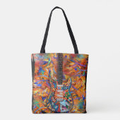 Gitarre, farbenfrohe Gitarre, Rockmusik Tasche (Rückseite)