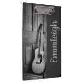 Gitarre Foto Schwarz-weiß rustikale Laubholztür Klemmbrett (Rechts)