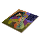 Gitarre Girl Keramik Tile (6" Quadrat) Fliese (Seite)