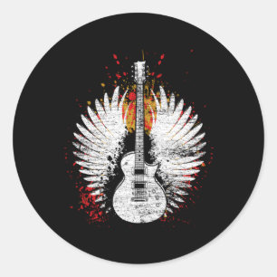 Gitarre-Gitarre Black Small Runder Aufkleber