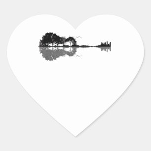 Gitarre-Gitarre-Natur Est Musik Bass Gitarrist Herz-Aufkleber