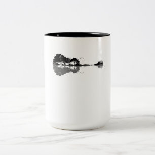 Gitarre-Gitarre-Natur Est Musik Bass Gitarrist Zweifarbige Tasse