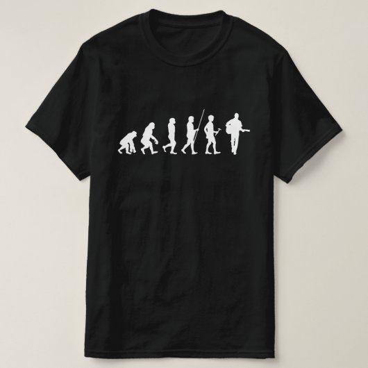 Gitarre Gitarrist Evolution weiss T-Shirt (Design vorne)