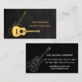 Gitarre Gold Music Teacher DJ Musician Geometric Visitenkarte (Vorne/Hinten)