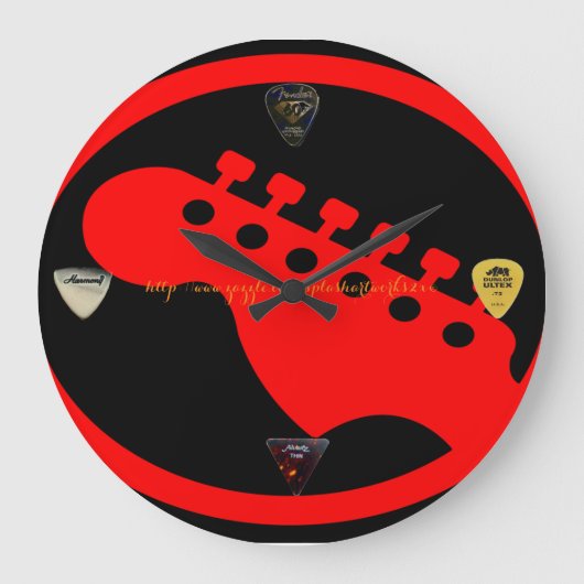 "Gitarre " Große Wanduhr (Vorderseite)