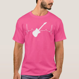 Gitarre Heartbeat Electric Gitarre Acoustic Guitar T-Shirt