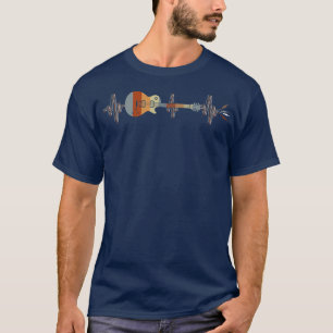 Gitarre Heartbeat Electrical Cable Musical Instrum T-Shirt
