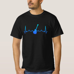Gitarre Heartbeat Music and Gitarrist Gift Vater M T-Shirt