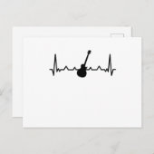 Gitarre Heartbeat Musik und Gitarrengeschenke Postkarte (Vorne/Hinten)