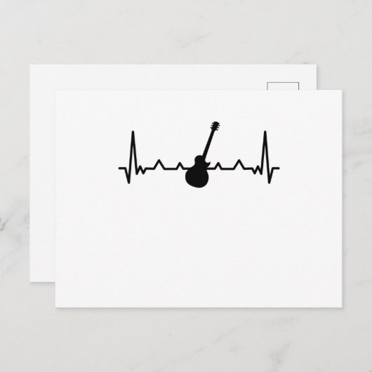 Gitarre Heartbeat Musik und Gitarrengeschenke Postkarte (Vorne/Hinten)