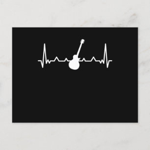 Gitarre Heartbeat Musik und Gitarrist Gift Postkarte