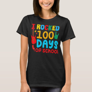 Gitarre I rockte 100 Tage der Schule 100. Tag Musi T-Shirt