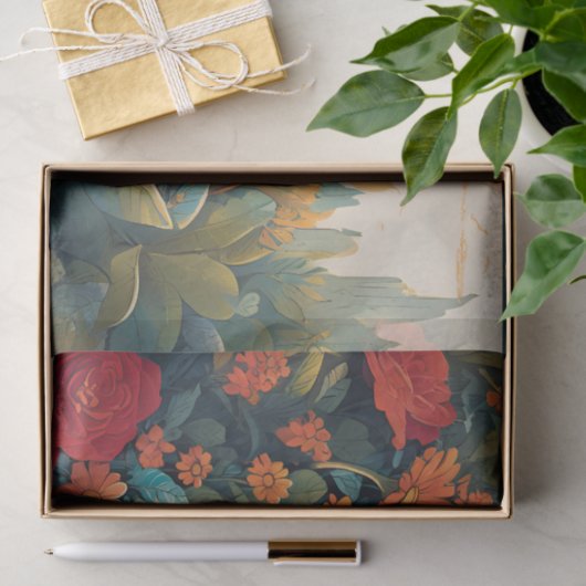 Gitarre im "Garden Decoupage Tissue" Seidenpapier (Geschenk)