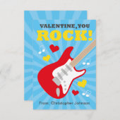 Gitarre im Klassenzimmer Valentine Karten für Kind (Vorne/Hinten)