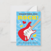 Gitarre im Klassenzimmer Valentine Karten für Kind (Vorderseite)