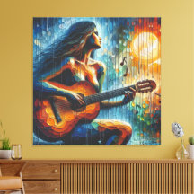 Gitarre im Mondlicht spielen