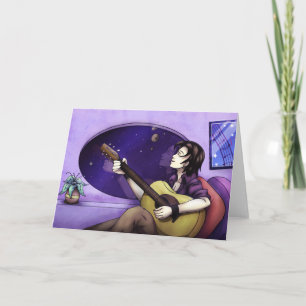 Gitarre im Weltraum spielen Karte