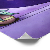 Gitarre im Weltraum spielen Poster (Ecke)