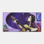 Gitarre im Weltraum spielen Schreibtischunterlage (Vorderseite)