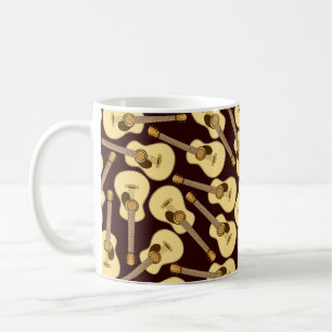 Gitarre in Handschrift nahtlos Kaffeetasse