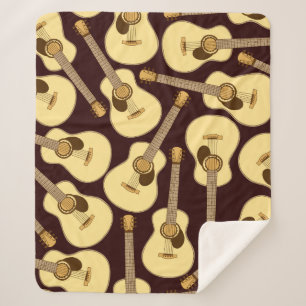 Gitarre in Handschrift nahtlos Sherpadecke