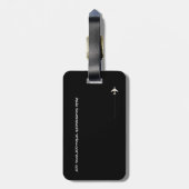 Gitarre in Schwarz und Weiß, Gitarrenreise Gepäckanhänger (Rückseite vertikal)