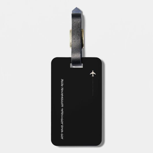 Gitarre in Schwarz und Weiß, Gitarrenreise Gepäckanhänger (Rückseite vertikal)