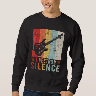 Gitarre Instrument I Destroy Silence weiß 1 Sweatshirt