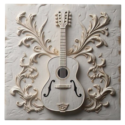 Gitarre Keramik Tile Fliese (Vorderseite)