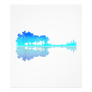 Gitarre Lake Schatten Liebe Gitarre Musiker Fotodruck