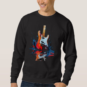 Gitarre Lake Shadow Reflection Liebe Gitarre Musik Sweatshirt