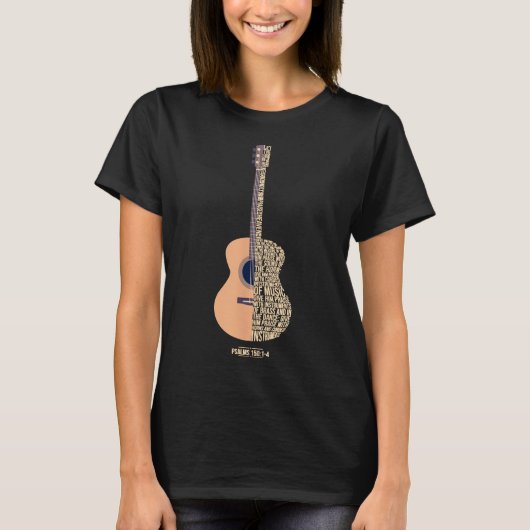 Gitarre - Lob ihn mit Streichern -Psalm 150- Acous T-Shirt (Vorderseite)