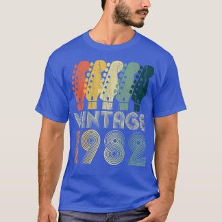 Gitarre Lover 40 Jahre Alte Geschenke Vintag 1982  T-Shirt