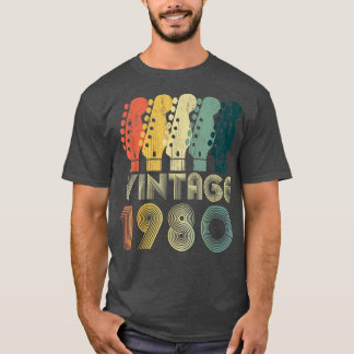 Gitarre Lover 42 Jahre Alte Geschenke Vintag 1980  T-Shirt