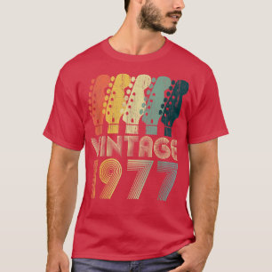 Gitarre Lover 45 Jahre Alte Geschenke Vintag 1977 T-Shirt