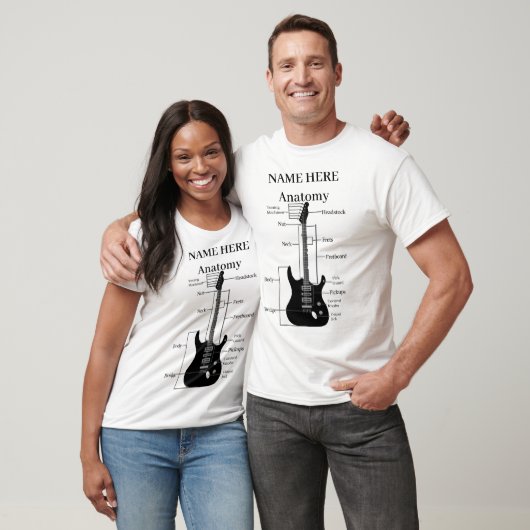 Gitarre Lover Anatomie einer Gitarre T-Shirt (Unisex)