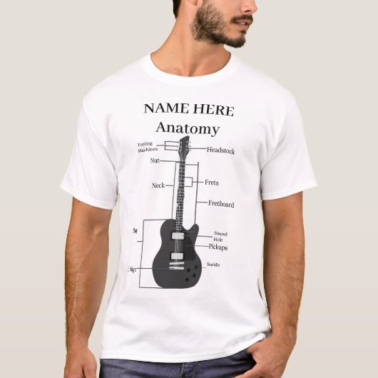 Gitarre Lover Anatomie einer Gitarre T-Shirt (Vorderseite)