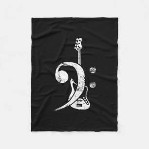 Gitarre Lover  Bass Clef Bass Gitarre Fleecedecke
